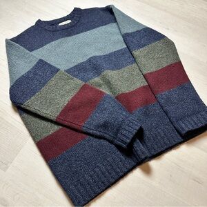 American Eagle Outfitters Striped Crewneck Sweater Lambswool
